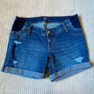 GAP Maternity Inset Panel 4" Denim Shorts